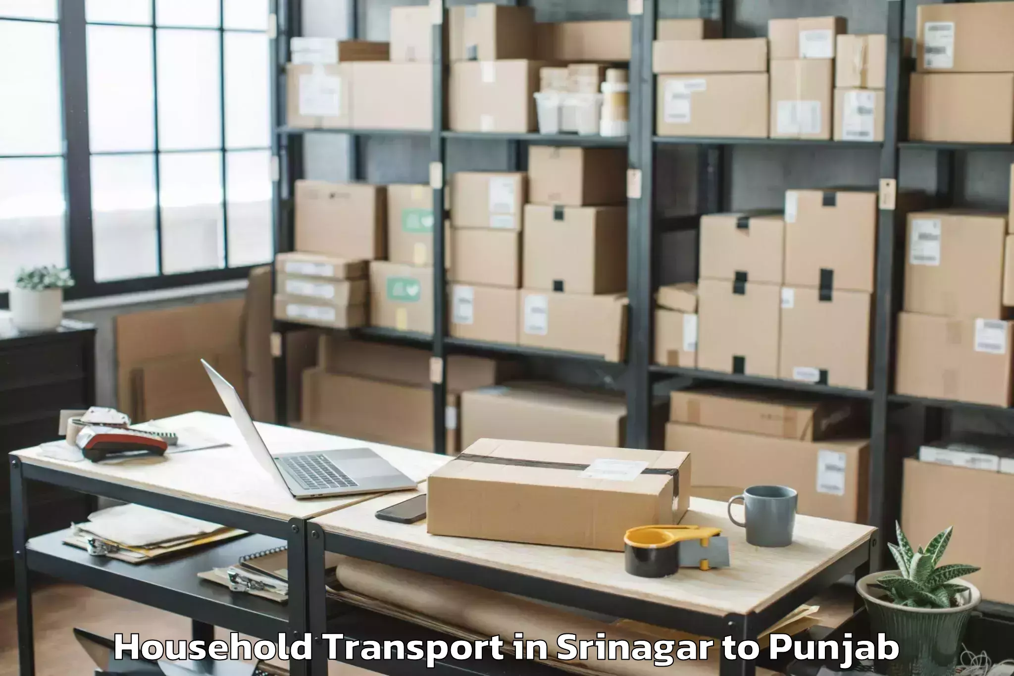 Srinagar to Firozpur Household Transport Booking